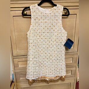 NWT Cream and Gold Mini Dress